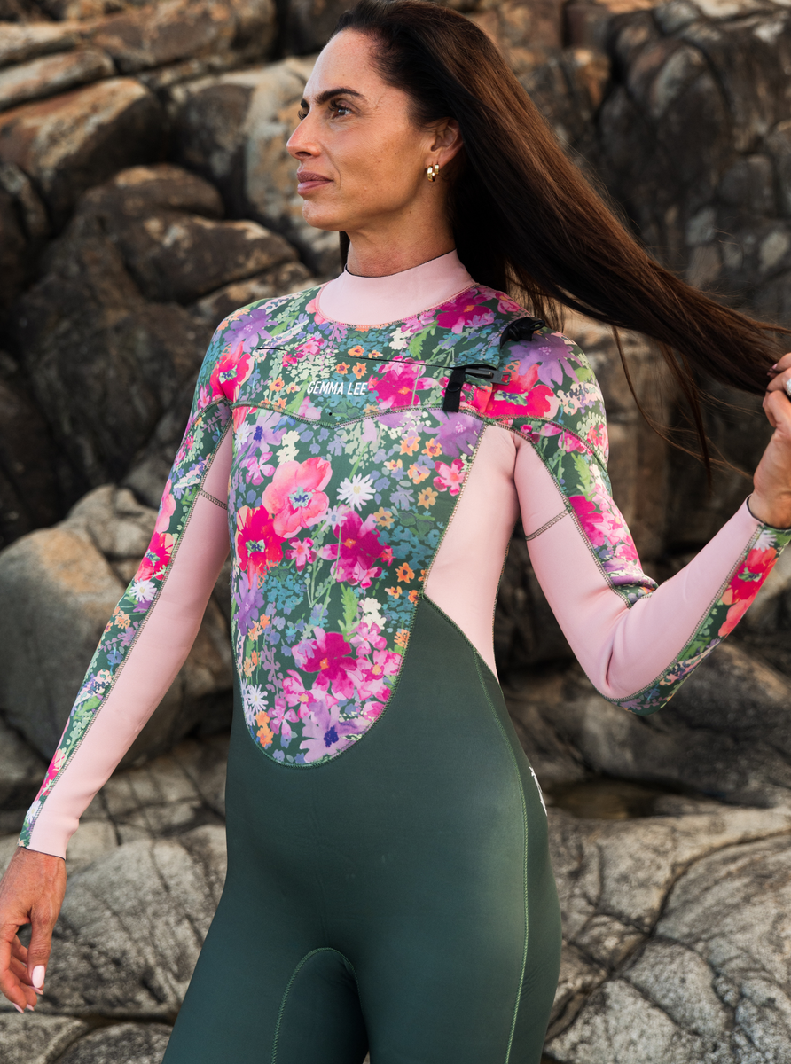 Women's Steamer Wetsuit 4/3mm- The Garden Collection- Floral