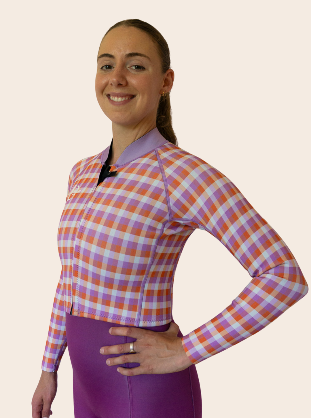 Gingham Cropped Jacket- SAMPLE: SIZE 10