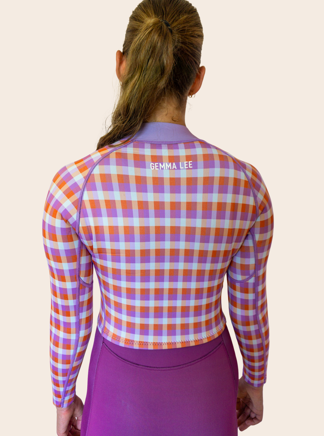 Gingham Cropped Jacket- SAMPLE: SIZE 10