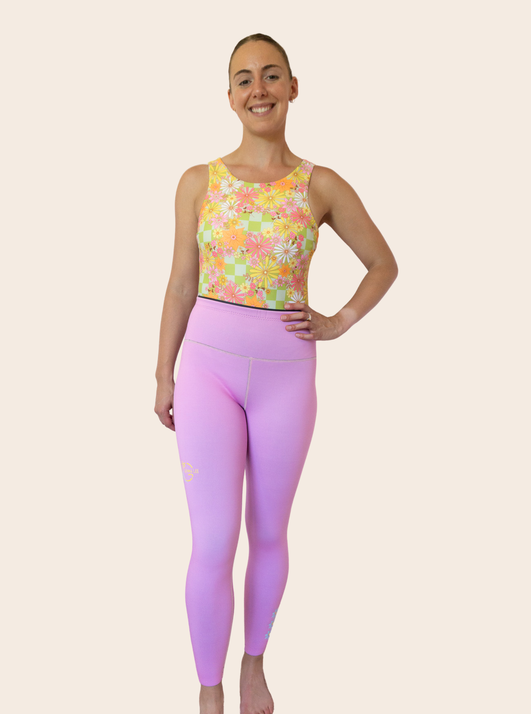 Pink Wetsuit Leggings- SAMPLE: SIZE 8
