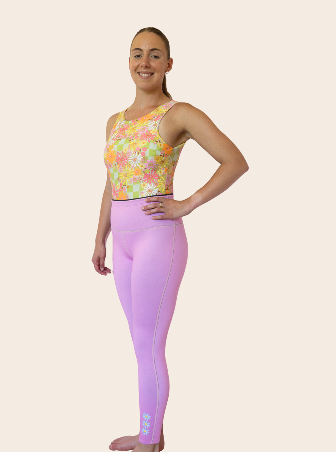 Pink Wetsuit Leggings- SAMPLE: SIZE 8