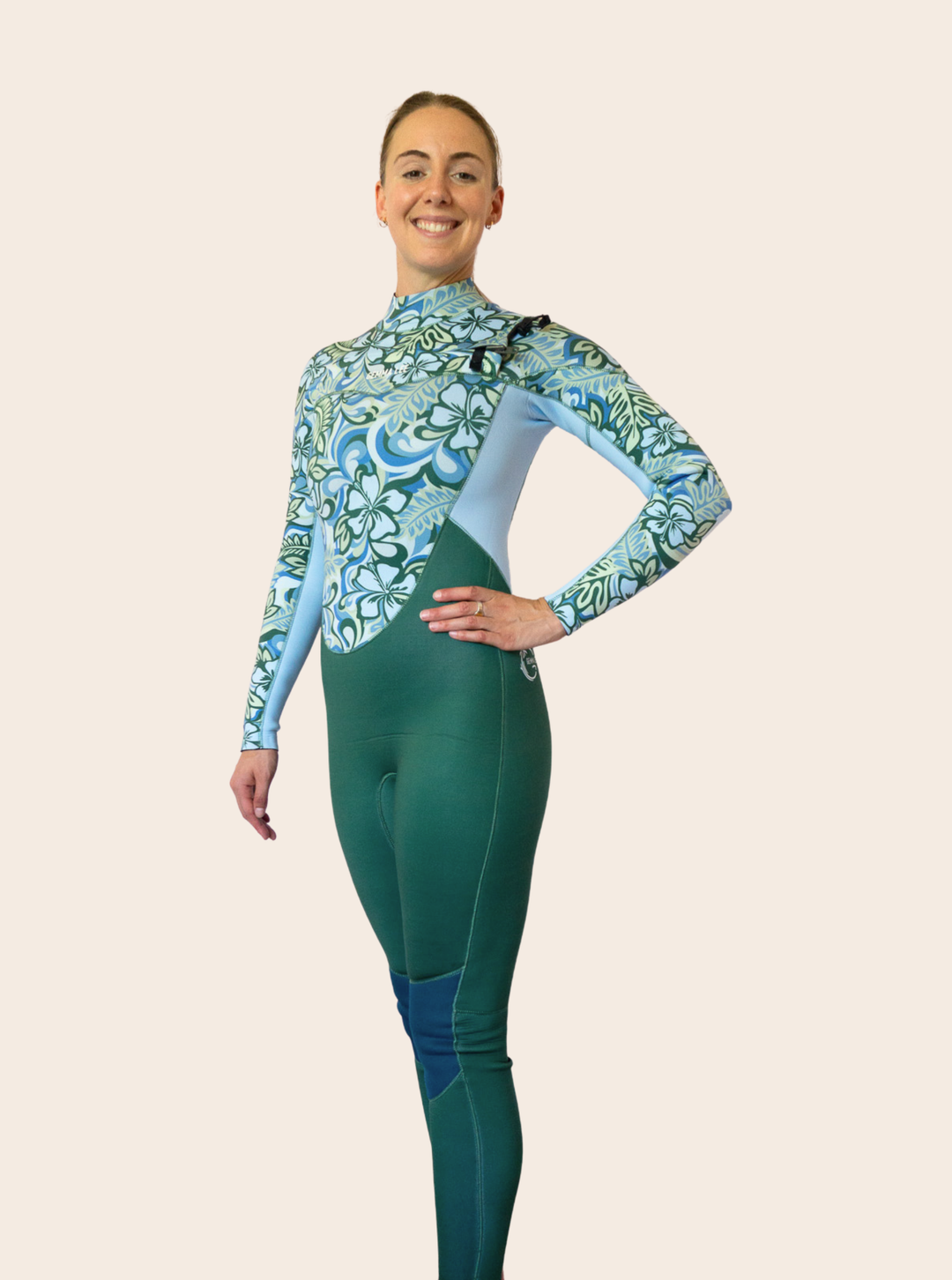 Hibiscus Blue Steamer Wetsuit 4/3mm- SAMPLE- SIZE 10