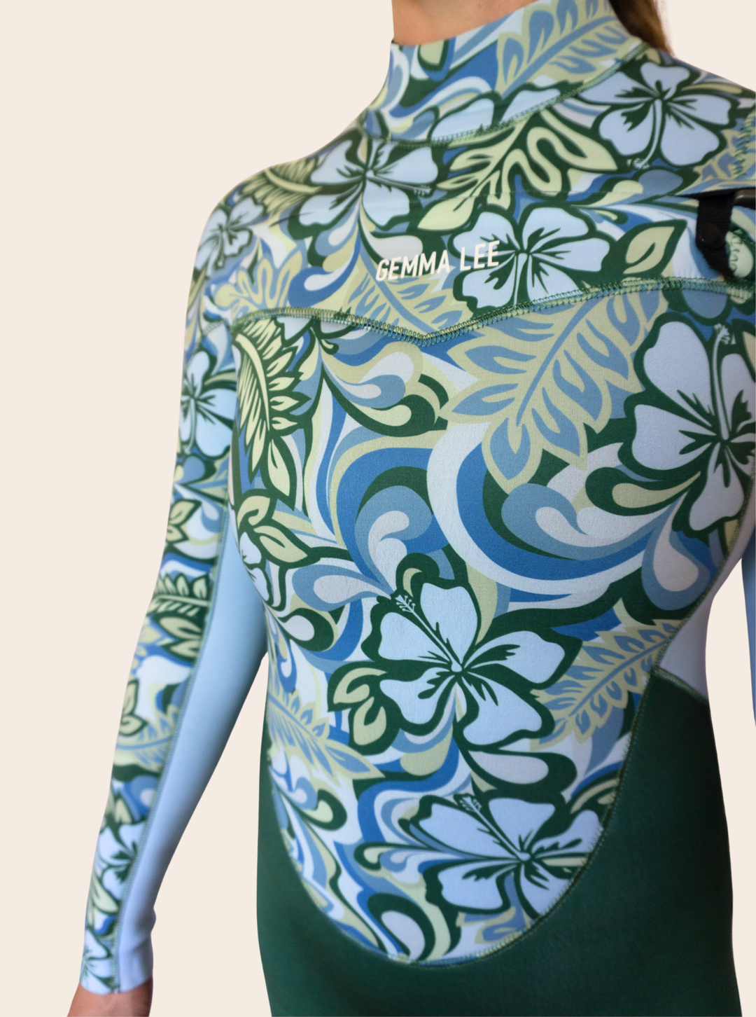 Hibiscus Blue Steamer Wetsuit 4/3mm- SAMPLE- SIZE 10