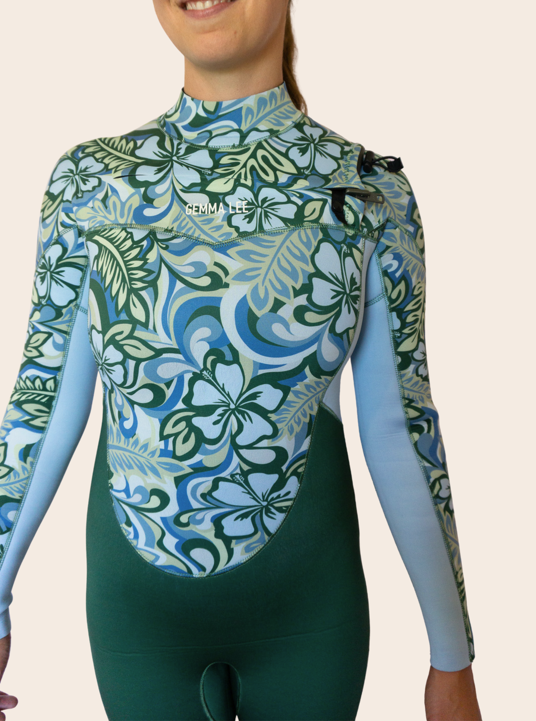 Hibiscus Blue Steamer Wetsuit 4/3mm- SAMPLE- SIZE 10