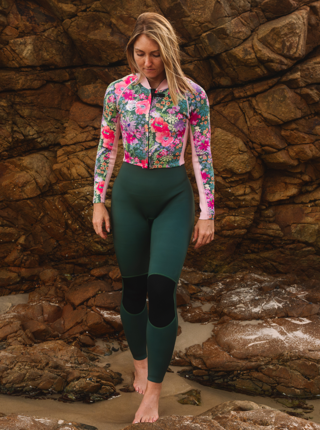 Women's 2mm Wetsuit Cropped Jacket- Garden By The Sea